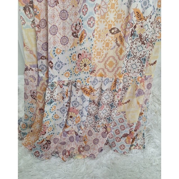 Fate Colorful Paisley Patchwork Maxi Hippie Boho Festival Beach Dress Sz Medium - Picture 9 of 9